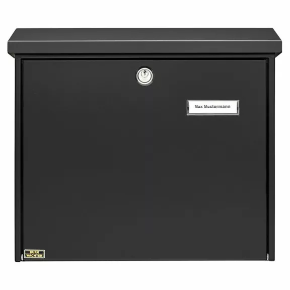 Burg Wächter nagyméretű kerítésen kívüli postaláda – BW04140 – Fekete – 340 x 380 x 148 mm