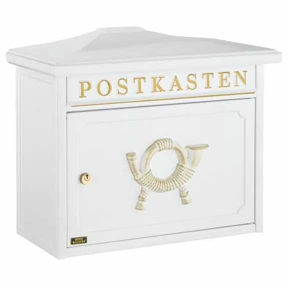 Díszes kerítésen kívüli postaláda Díszes kerítésen kívüli postaláda