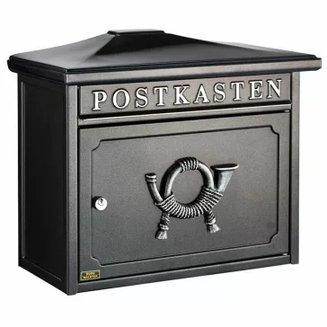 Díszes kerítésen kívüli postaláda