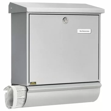  ComfortSet 91300 SI nagyméretű kerítésen kívüli postaláda újságtartóval