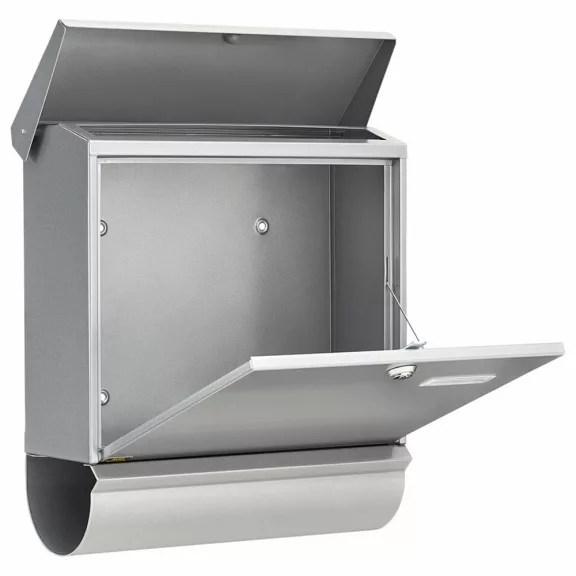 ComfortSet 91300 SI nagyméretű kerítésen kívüli postaláda újságtartóval