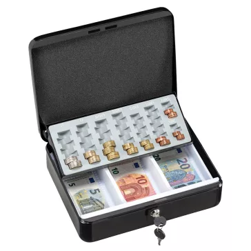 EURO pénztárkazetta – BW40080 – fekete – 90 x 300 x 240 mm