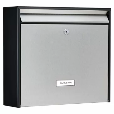 Burg Wächter modern kültéri társasházi postaláda – BW61480 – Fekete – 322 x 362 x 100 mm