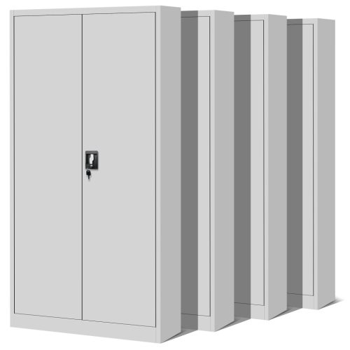 Set 4x fém iratszekrény JAN H, 900 x 1950 x 400 mm, szürke