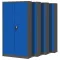 4er Set Aktenschrank C001H Büroschrank Metallschrank Stahlschrank Werkzeugschrank 195 cm x 90 cm x 40 cm anthrazit - blau