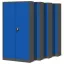 4er Set Aktenschrank C001H Büroschrank Metallschrank Stahlschrank Werkzeugschrank 195 cm x 90 cm x 40 cm anthrazit - blau