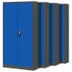 4er Set Aktenschrank C001 Metallschrank Stahlschrank Werkzeugschrank 185 cm x 90 cm x 40 cm anthrazit/blau