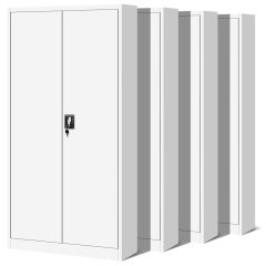   4x JAN fém irodai irattartó szekrény készlet, 900 x 1850 x 400 mm, fehér