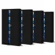 4er Set Aktenschrank C001 Metallschrank Stahlschrank Werkzeugschrank 195 cm x 90 cm x 40 cm schwarz