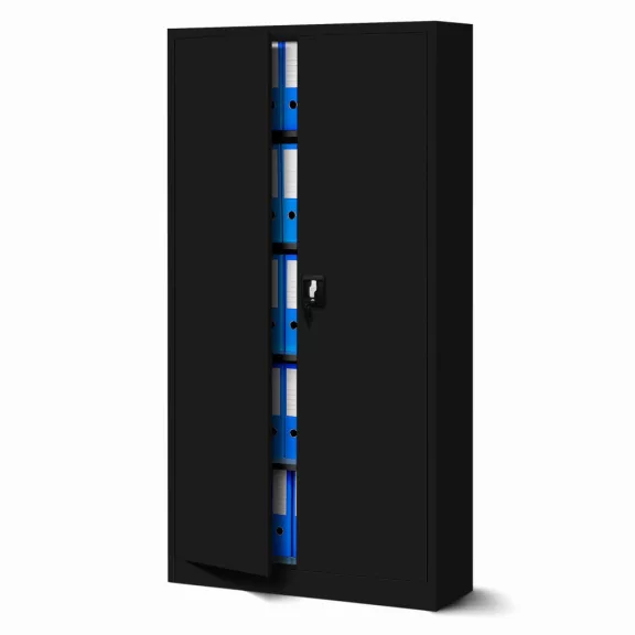 4er Set Aktenschrank C001 Metallschrank Stahlschrank Werkzeugschrank 195 cm x 90 cm x 40 cm schwarz