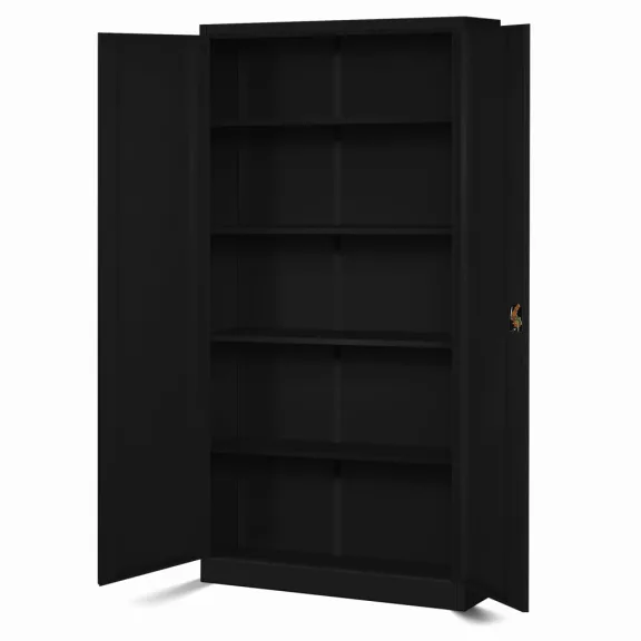 4er Set Aktenschrank C001 Metallschrank Stahlschrank Werkzeugschrank 195 cm x 90 cm x 40 cm schwarz