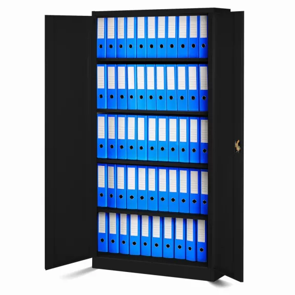 4er Set Aktenschrank C001 Metallschrank Stahlschrank Werkzeugschrank 195 cm x 90 cm x 40 cm schwarz