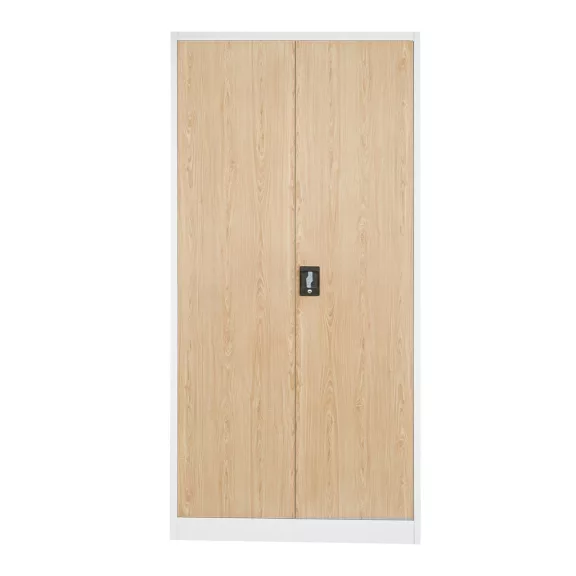 4er Set Aktenschrank C001 Metallschrank Stahlschrank Werkzeugschrank 185 cm x 90 cm x 40 cm weiß-holz