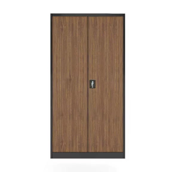 4er Set Aktenschrank C001 Metallschrank Stahlschrank Werkzeugschrank 195 cm x 90 cm x 40 cm anthrazit-holz