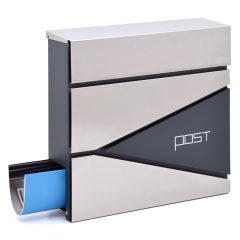   Picco – Fabio Inox postaláda újságtartóval – rozsdamentes acél kültéri levélszekrény