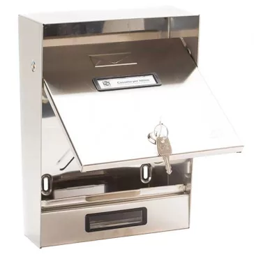 Piccolo társasházi inox postaláda