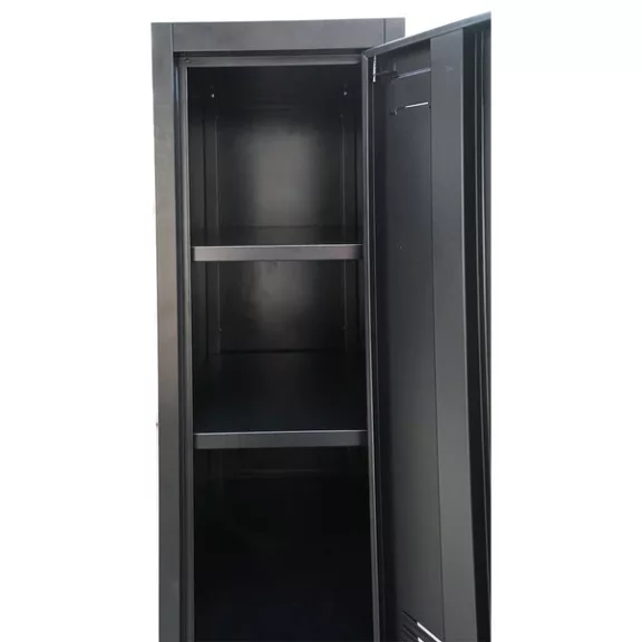 2 ajtós fekete fém öltözőszekrény