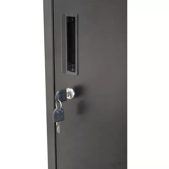 2 ajtós fekete fém öltözőszekrény