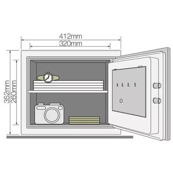 Yale® - 352 tűzálló széf digitális zárral Érintőkijelzővel