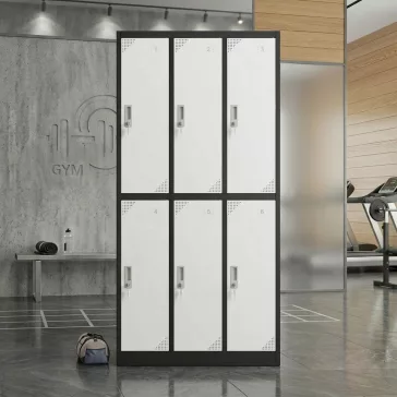 ARTEMISZ® ADAMS 6 rekeszes fém öltözőszekrény - antracit - fehér