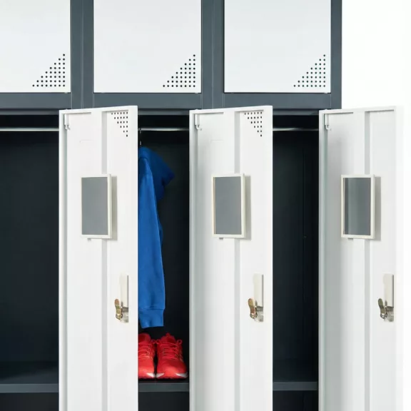 ARTEMISZ® ADAMS 6 rekeszes fém öltözőszekrény - antracit - fehér