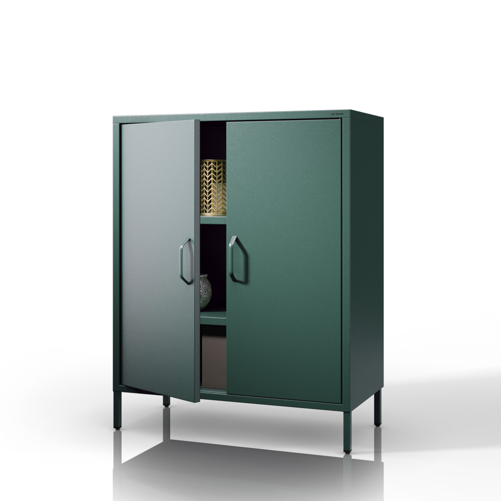 Image of 1568 | VITO fém polcos szekrény 800 × 1015 × 400 mm, Modern zöld