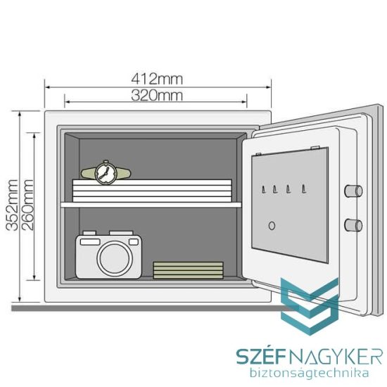 Yale-352 Széf 60 Perces tűzállósággal - Érintőkijelzős zárszerkezettel Yale-352 Széf 60 Perces tűzállósággal - Érintőkijelzős zárszerkezettel